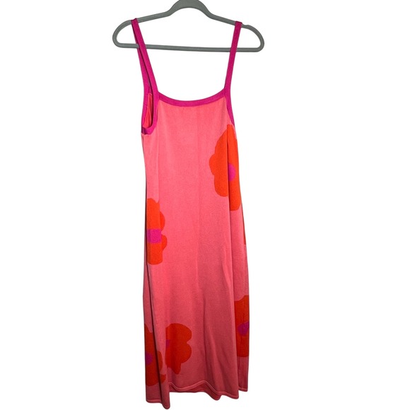 Free Assembly Women's XL Floral Print Knit Sleeveless Midi Tank Dress Pink - Picture 6 of 8